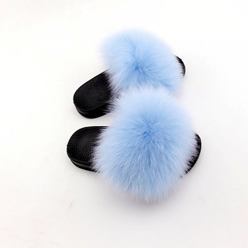 Baby Blue Fur Slides
